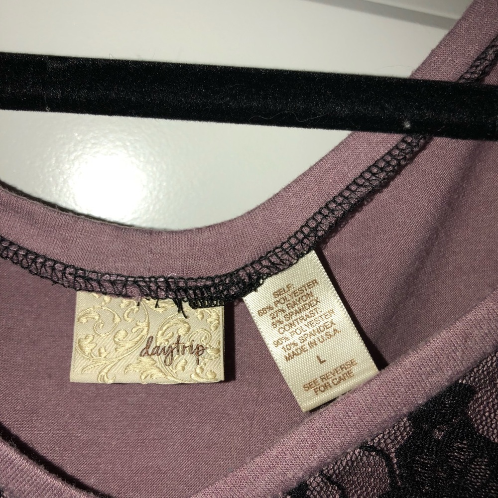 Purple daytrip high/low top with lace detail